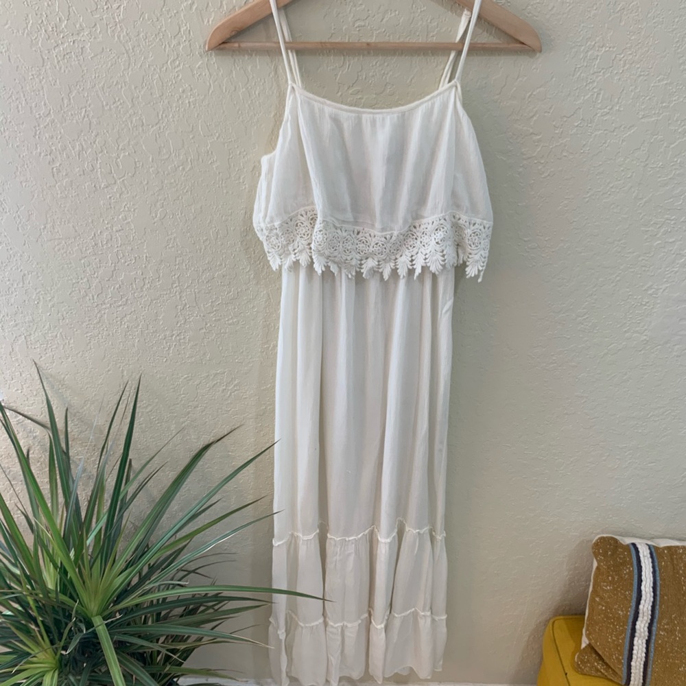 FullTilt long maxi dress with crochet detail